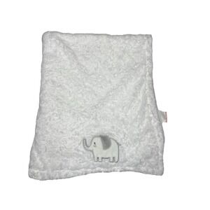Baby By Bon Bebe White Baby Blanket Elephant Soft!